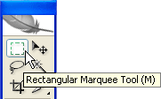 The Rectangular Marquee Tool in the Tools palette