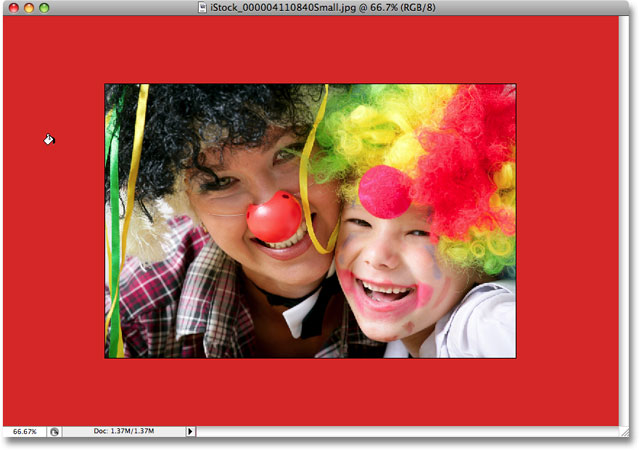 Changing the pasteboard color in Photoshop. Image © 2008 Photoshop Essentials.com