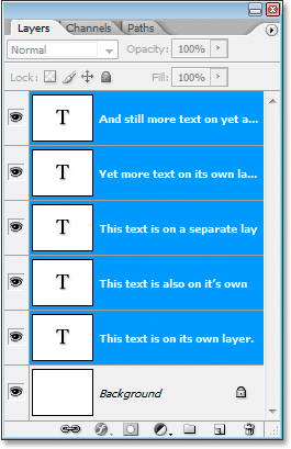 All text layers selected