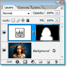 Photoshop's Layers palette showing the Levels Adjustment Layer