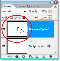 Double-clicking directly on the Type layer's thumbnail.