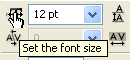 Photoshop text tutorial image - The Font Size selection box in the Character Palette