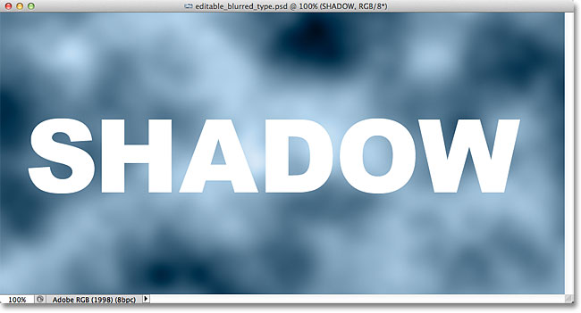 The original document with a Type layer above the Background layer. Image &copy; 2012 Photoshop Essentials.com.