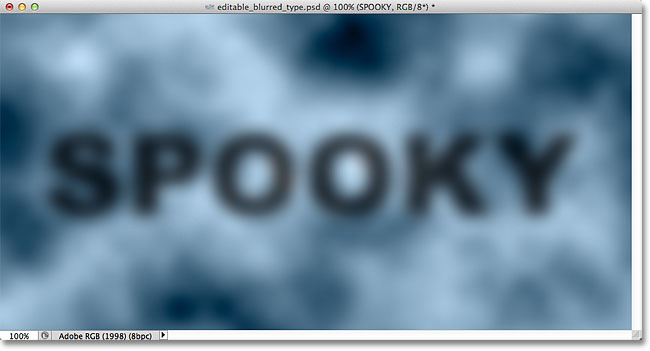 Editing the text with the Drop Shadow layer style applied. Image &copy; 2012 Photoshop Essentials.com.