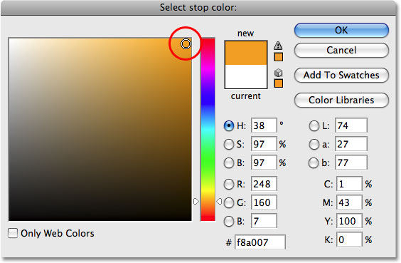 The Color Picker in Photoshop. Image © 2009 Photoshop Essentials.com.