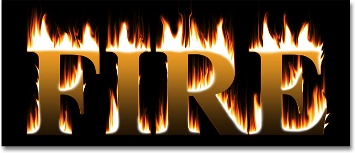 Photoshop fire text effect. Image © 2009 Photoshop Essentials.com.