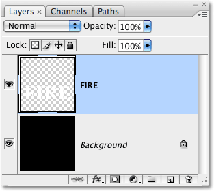 The Layers palette  in Photoshop. Image © 2009 Photoshop Essentials.com.