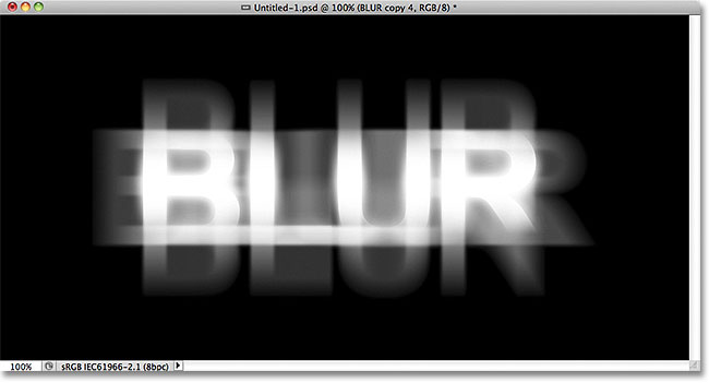 Photoshop blurred text. Image &copy; 2011 Photoshop Essentials.com.