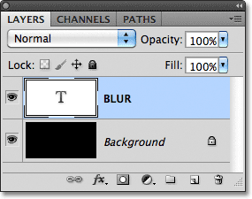 A Type layer in Photoshop. Image &copy; 2011 Photoshop Essentials.com.