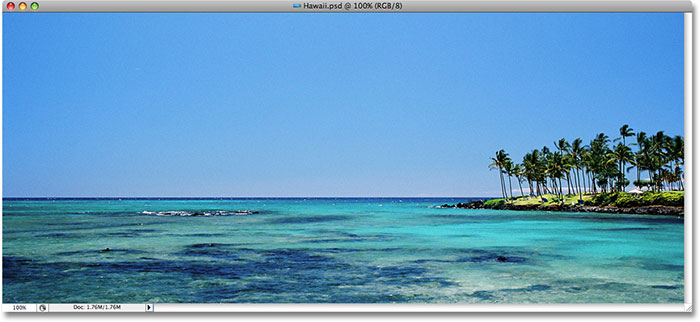 Photoshop Image In Text: An ocean view from Hawaii.