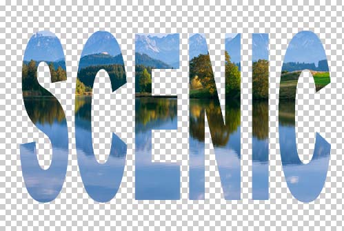 Adobe Photoshop Text Effects: The photo is now clipped by the text thanks to the clipping mask.