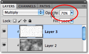 Photoshop layer opacity. Image © 2010 Photoshop Essentials.com.