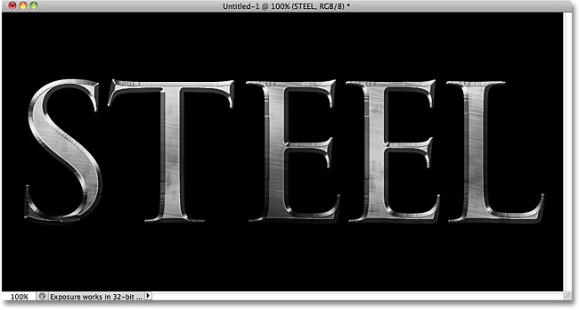 Photoshop steel text effect. Image © 2010 Photoshop Essentials.com.