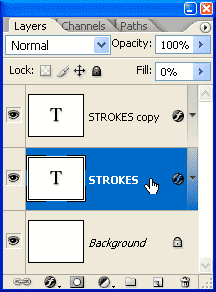 Adobe Photoshop Text Effects: Duplicate the text layer, then click on the original text layer to select it