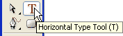 Adobe Photoshop Text Effects: Selecting the Horizontal Type Tool from the Tools palette