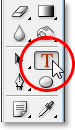 Adobe Photoshop Text Effects: Selecting the Type tool from the Tools palette.