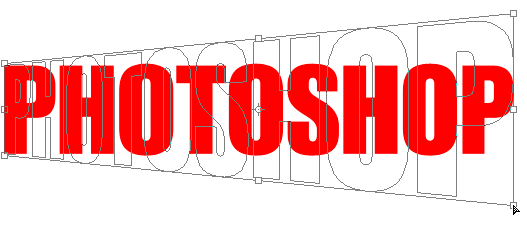 Adobe Photoshop Text Effects: Changing the perspective of the shape using the Free Transform box and the Persective keyboard shortcut