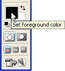 Adobe Photoshop Text Effects: The Foreground Color selection box in Photoshop's Tools palette