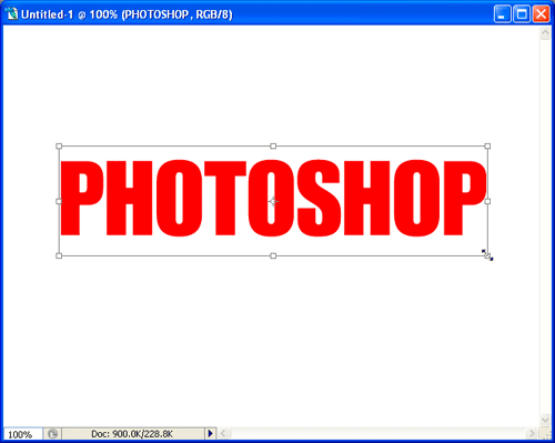 Adobe Photoshop Text Effects: Use Free Transform to quickly resize your text