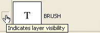 Adobe Photoshop Text Effects: Clicking the eyeball icon of the text layer to hide it from view