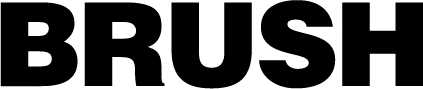 Adobe Photoshop Text Effects: Typing the word 'BRUSH' in the document window.