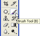 Adobe Photoshop Text Effects: Selecting the Brush tool from the Tools palette