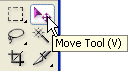 Adobe Photoshop Text Effects: Selecting the Move Tool from the Tools palette