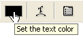 Adobe Photoshop Text Effects: The text color selection box in the Options Bar