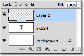 A new blank layer appears in the Layers panel in Photoshop. Image &copy; 2011 Photoshop Essentials.com
