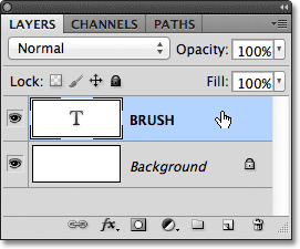 Right-clicking on the Type layer in the Layers panel in Photoshop. Image &copy; 2011 Photoshop Essentials.com