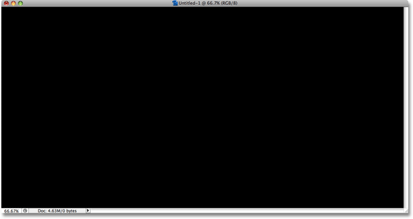 The Photoshop document is now filled with black. Image © 2009 Photoshop Essentials.com