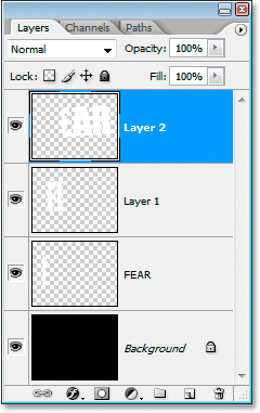 Adobe Photoshop Text Effects: Cutting the second selection onto a new layer.