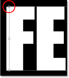 Adobe Photoshop Text Effects: Dragging the target icon into the top left corner of the Free Transform box.