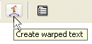 The Text Warp option in the Options Bar.
