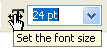 The Font Size scrubby slider, available in Photoshop CS and Photoshop CS2.