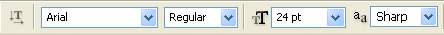 Photoshop's type options in the Options Bar