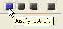 Photoshop text tutorial image - the text justification options in the Paragraph palette