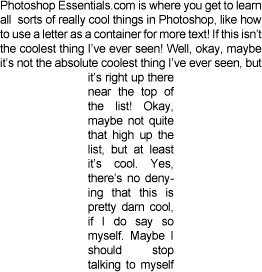 Adobe Photoshop Text Effects: The final result.