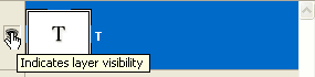 Adobe Photoshop Text Effects: The Layer Visibility 'eyeball' icon