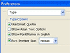 Setting Preferences - Type