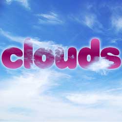 How to blend text into clouds with Photoshop