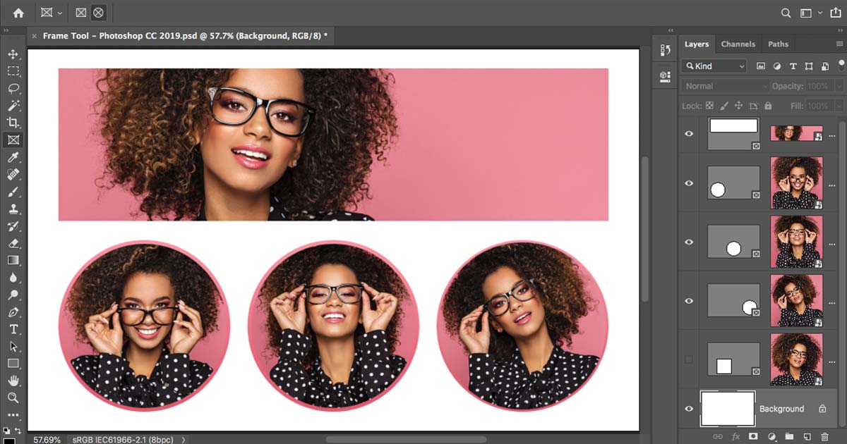 Place Images Into Shapes With The New Frame Tool In Photoshop Cc 19