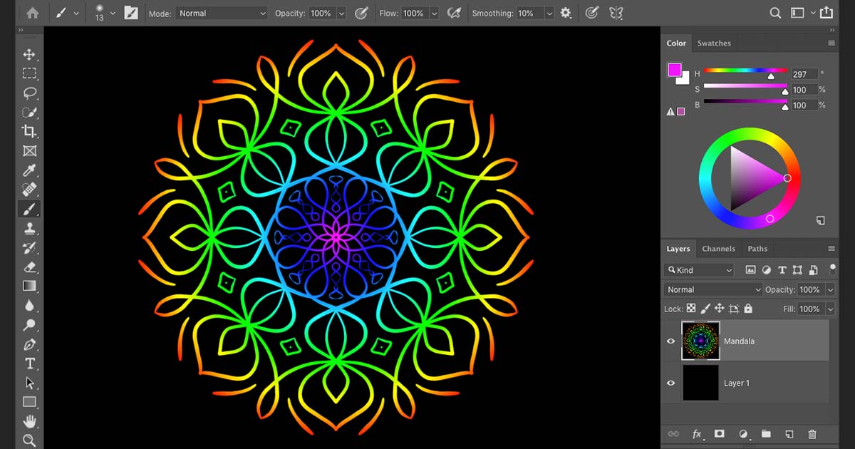 How to use Paint Symmetry in Photoshop