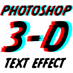 Create a retro red and blue 3d analyph text effect in Photoshop